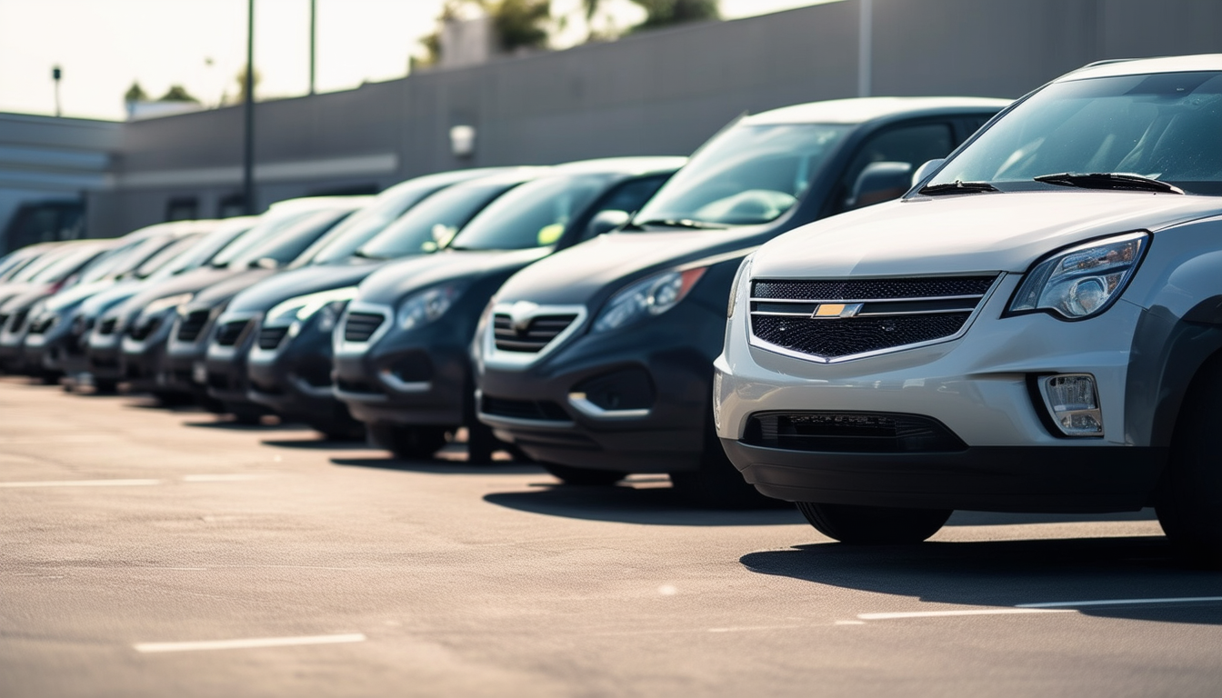 A fleet of business vehicles parked in a lot, repr